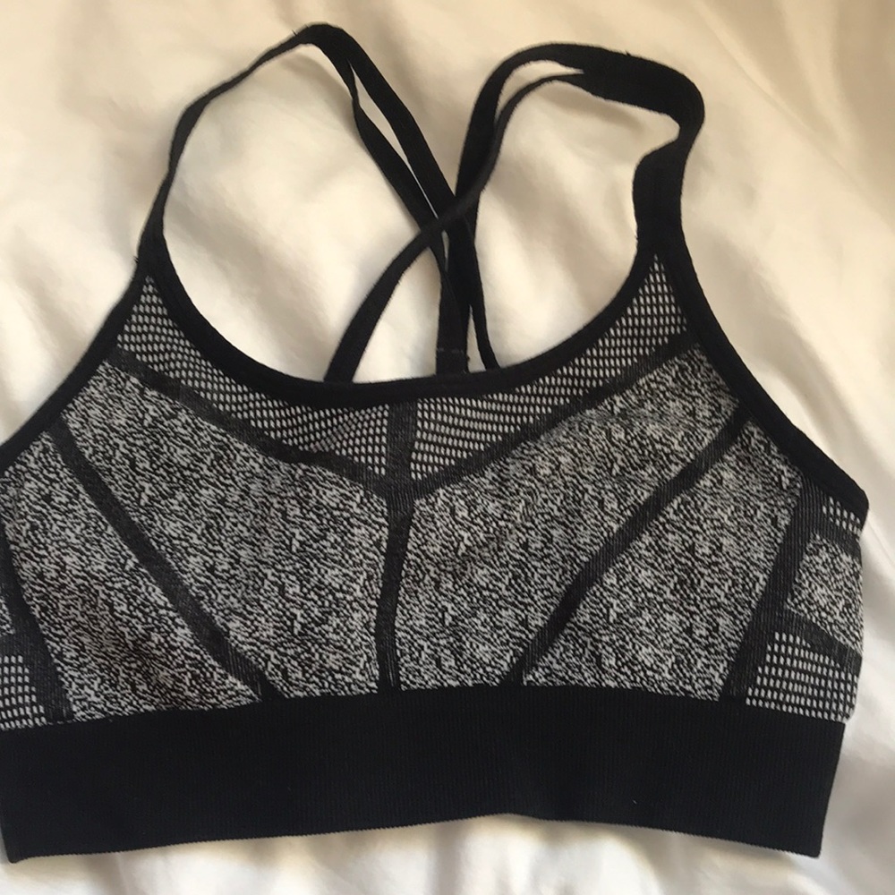 Champion Black Patterned Sports Bra